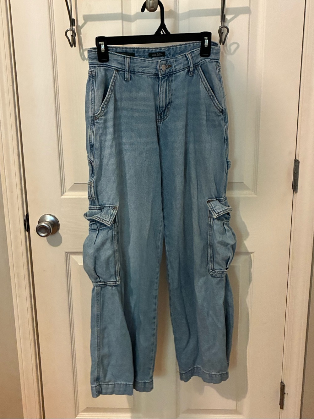 wild fable Light Blue Wide-Leg Cargo Jeans